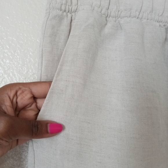 H&M Linen Blend Cream Cropped Pants - Picture 10 of 10